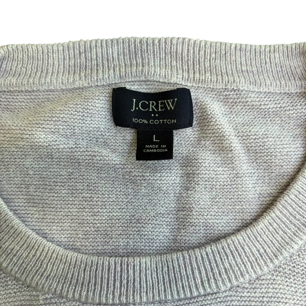 J. Crew Women Light Purple Lavender Crewneck Knit Sweater Long Sleeve Size L